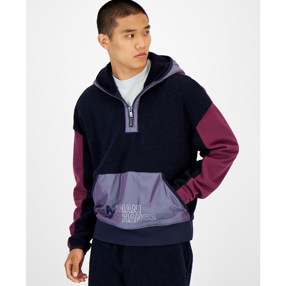 商品Armani Exchange|Men's Quarter-Zip Fleece Sweatshirt,价格¥731,第1张图片