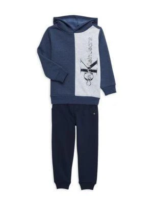 商品Calvin Klein|Boy's 2-Piece Logo Hoodie & Joggers Set,价格¥265,第1张图片