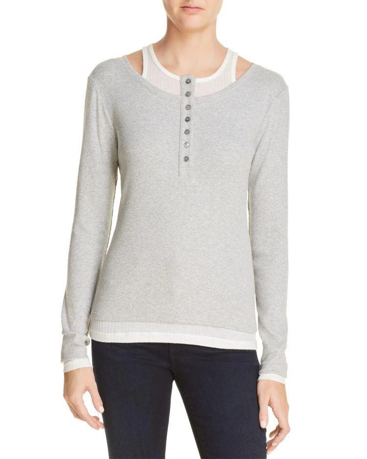 商品Alexander Wang|Layered-Look Henley Top,价格¥939,第1张图片