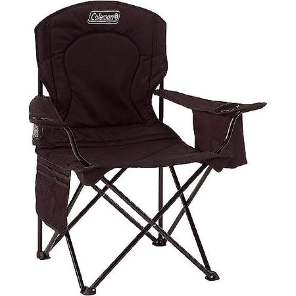 Coleman Portable Quad Camp Chair with 4-Can Cooler, Cushioned Seat & Back with Side Pockets & Cup Holder, Carry Bag Included 商品