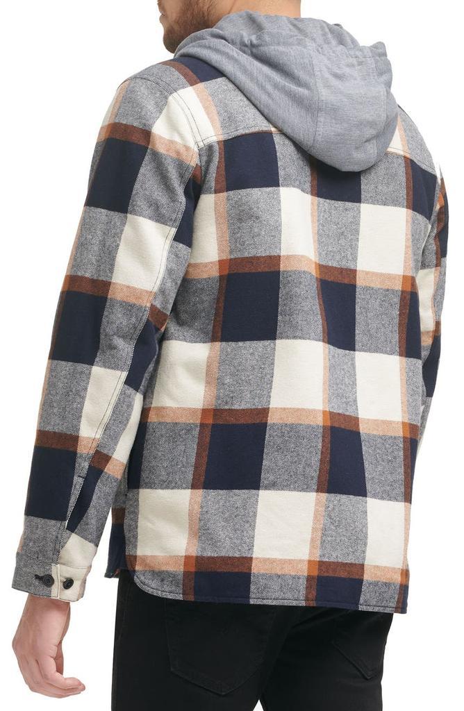 商品Levi's|Plaid Faux Shearling Lined Shirt Jacket with Jersey Hood,价格¥629,第4张图片详细描述