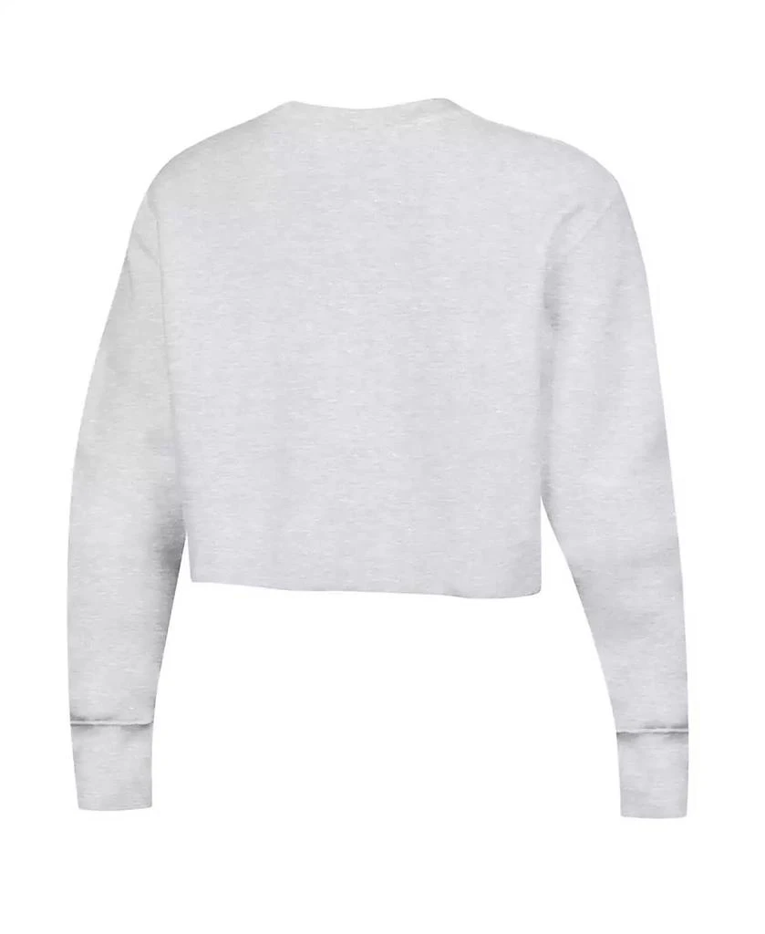 商品CHAMPION|Women's Heather Gray Distressed Texas Longhorns Reverse Weave Cropped Pullover Sweatshirt,价格¥360,第2张图片详细描述