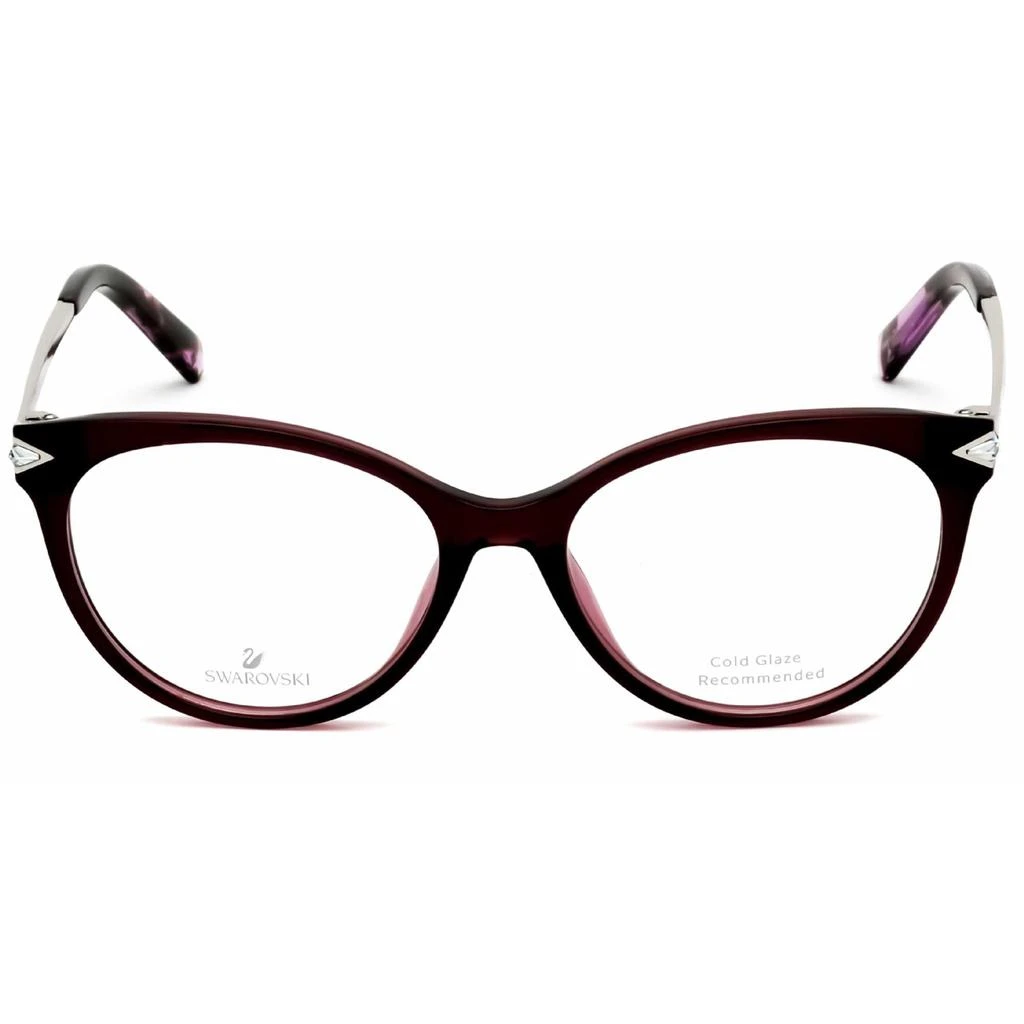 商品Swarovski|Swarovski Women's Eyeglasses - Shiny Bordeaux Frame Clear Demo Lens | SK5312 069,价格¥299,第2张图片详细描述