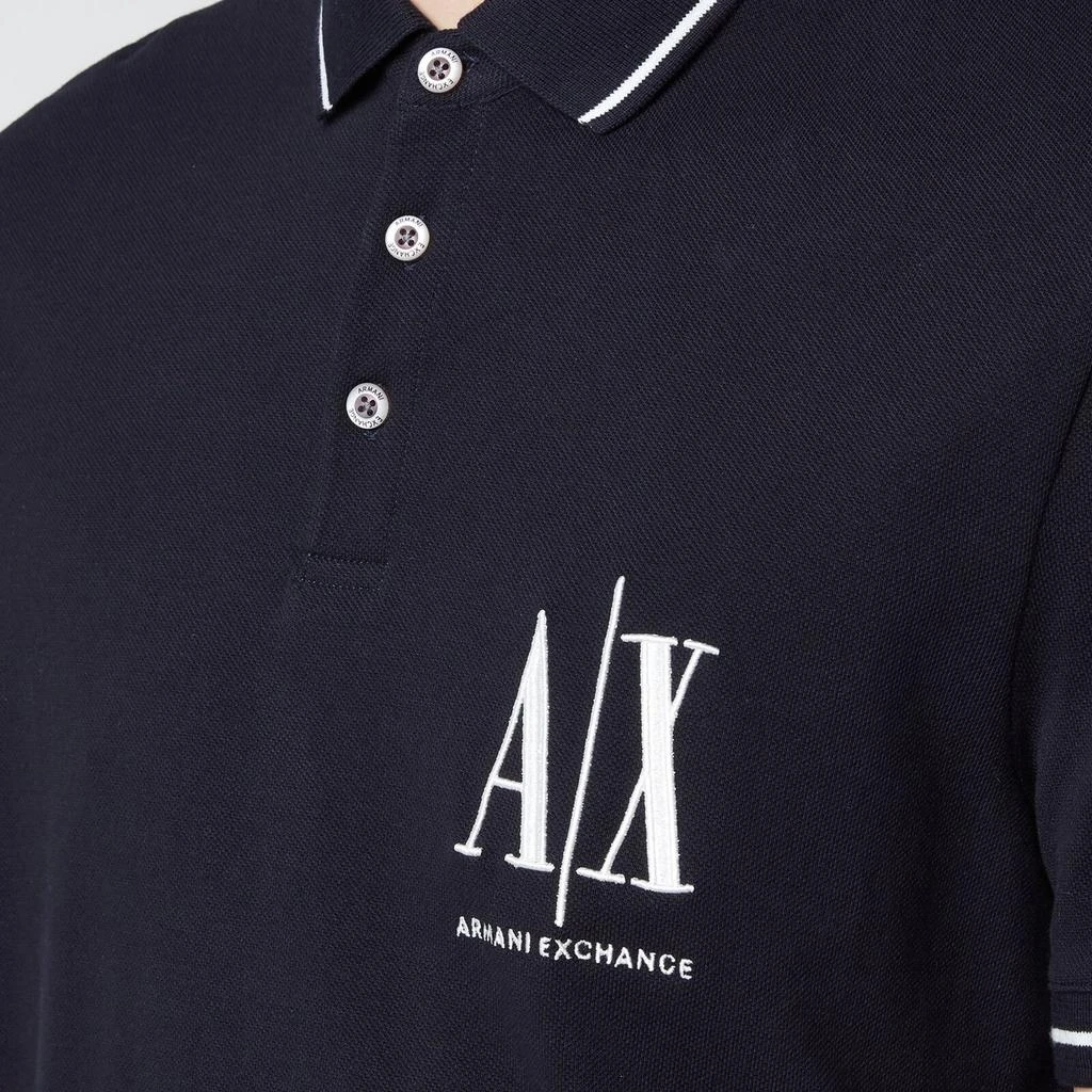 商品Armani Exchange|Armani Exchange Men's AX Logo Tipped Polo Shirt - Black,价格¥444,第4张图片详细描述