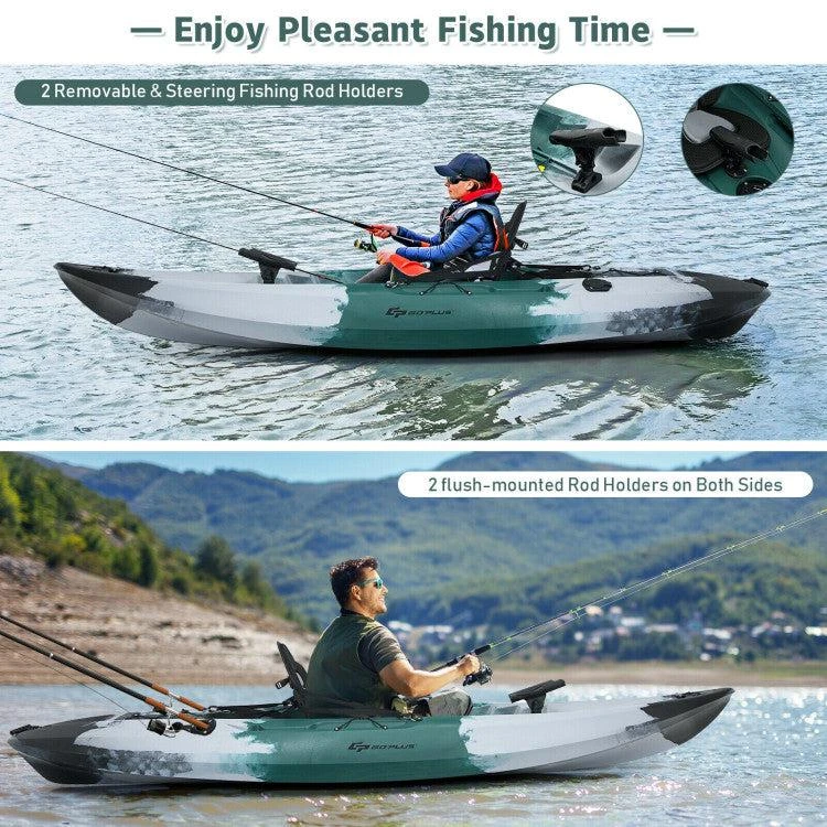 商品Hivvago|Sit-on-Top Fishing Kayak Boat With Fishing Rod Holders and Paddle-Gray,价格¥6485,第3张图片详细描述