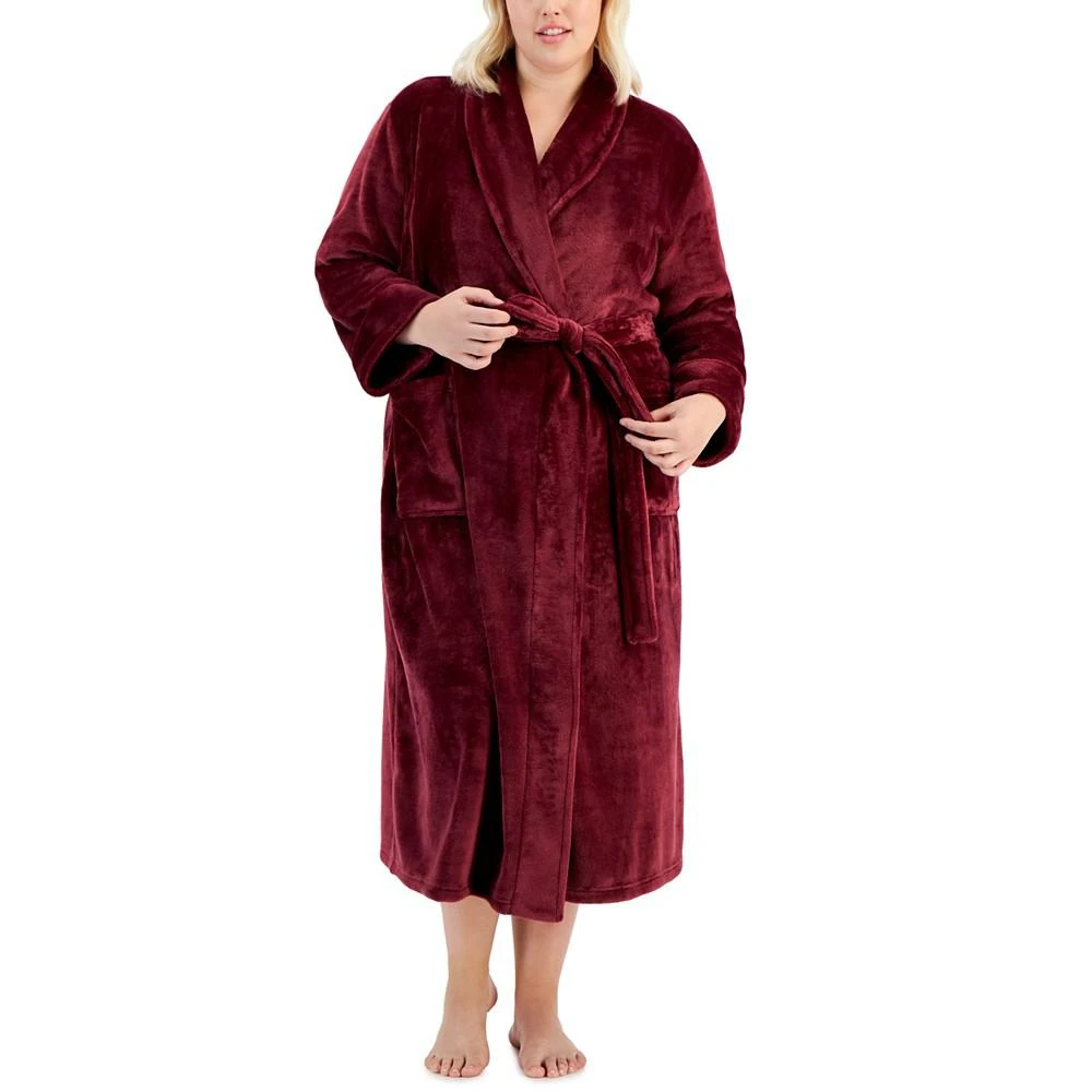 商品Charter Club|Plus Size Plush Knit Shine Robe, Created for Macy's,价格¥599,第1张图片