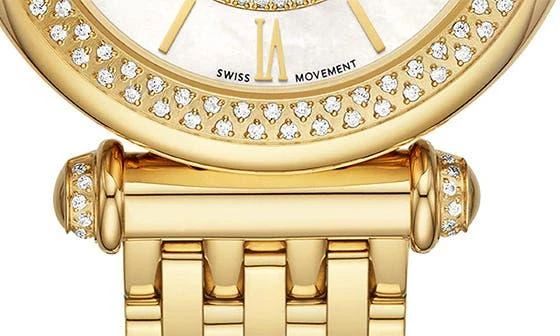 商品Michele|18K Gold Plated Caber Three-Hand Diamond Bracelet Watch, 35mm - 0.35 ctw,价格¥12929,第3张图片详细描述