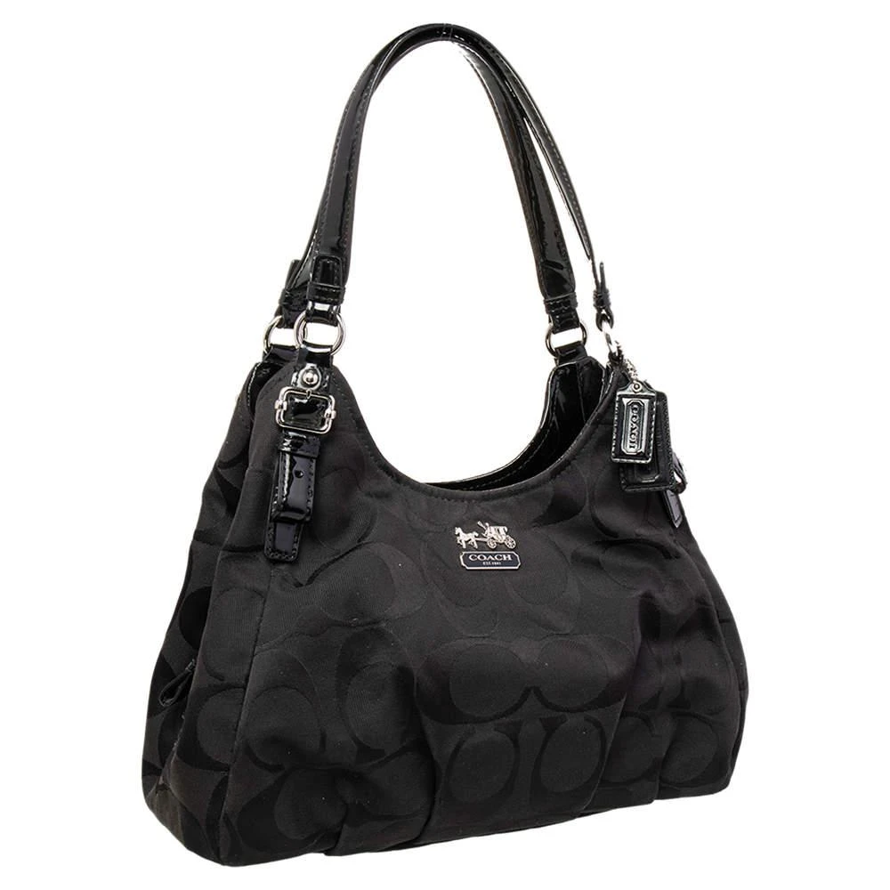 商品[二手商品] Coach|Coach Black Op Art Signature Canvas and Leather Madison Abigail Tote,价格¥2050,第3张图片详细描述