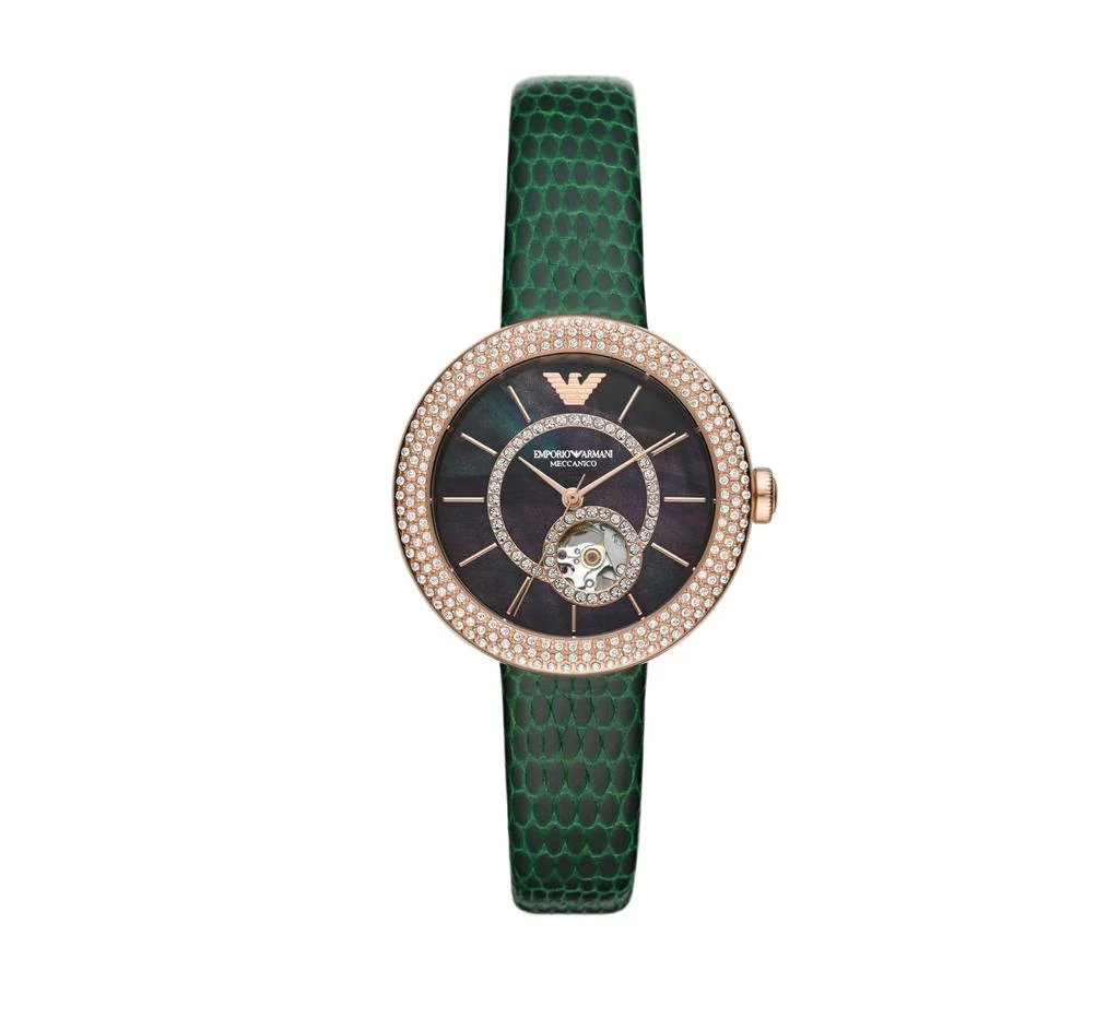 商品Emporio Armani|Automatic Crystal Black Mother of Pearl Dial Ladies Watch AR60069,价格¥1079,第1张图片