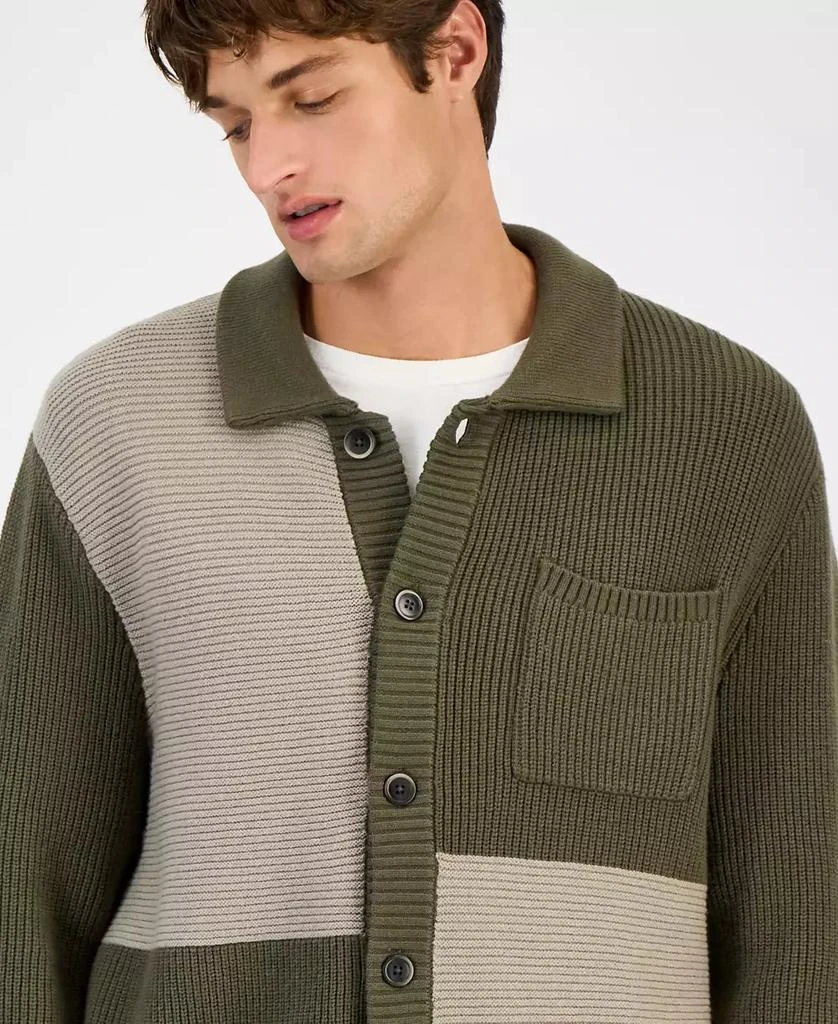 商品Sun + Stone|Men's Colorblocked Cardigan, Macy's Exclusive,价格¥296,第3张图片详细描述