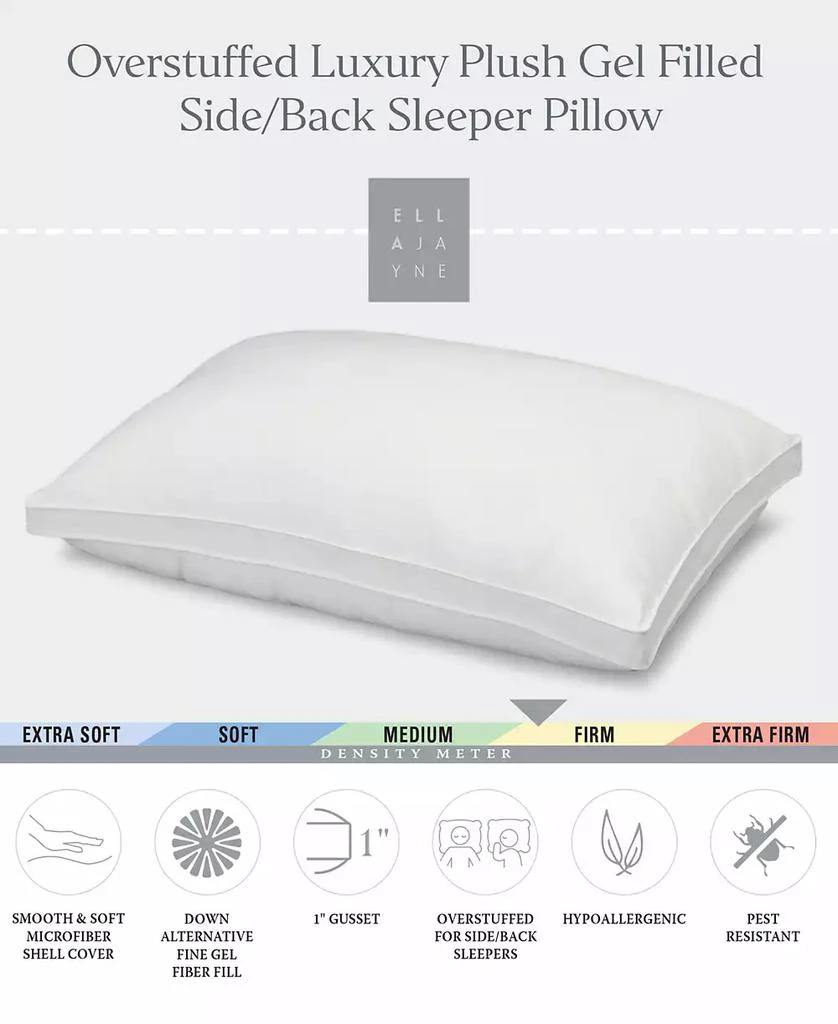商品Ella Jayne|Gusseted Firm Plush Down Alternative Side/Back Sleeper 2-Pack Pillow, Queen,价格¥171,第3张图片详细描述