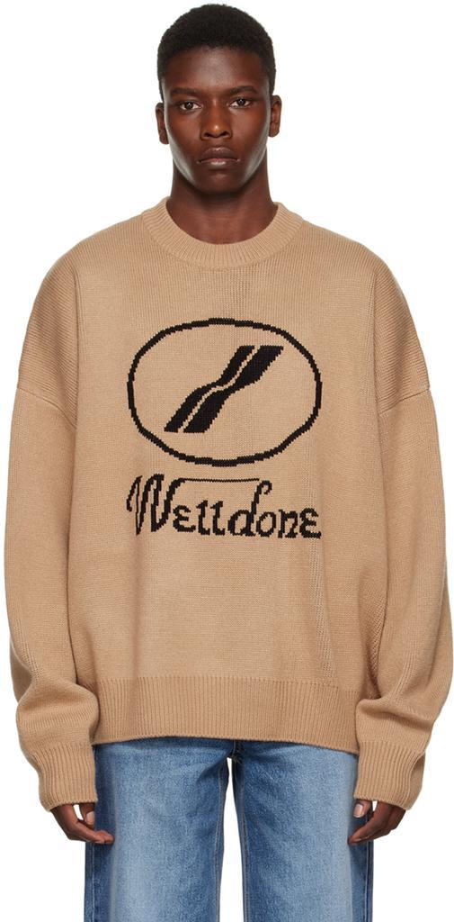 商品We11done|Beige Jacquard Sweater,价格¥1778,第1张图片