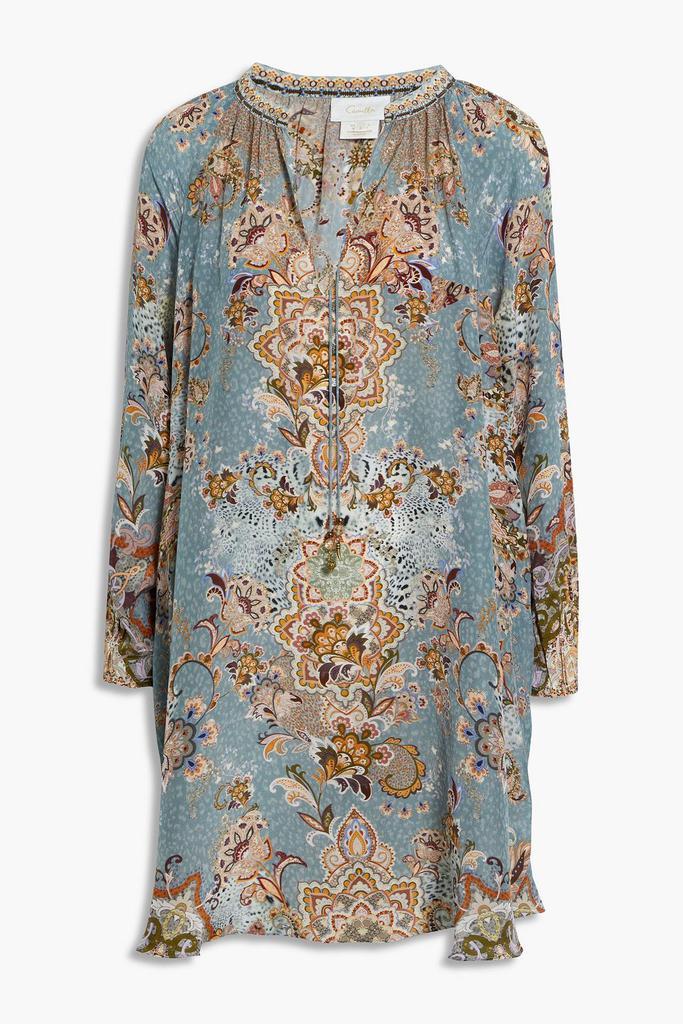 商品Camilla|Crystal-embellished printed silk crepe de chine mini dress,价格¥2430,第1张图片
