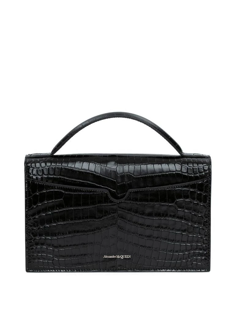 商品Alexander McQueen|ALEXANDER MCQUEEN - Skull Embossed Croc Leather Top Handle Bag,价格¥8074,第5张图片详细描述