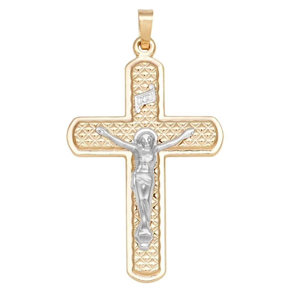 商品Macy's|Crucifix Pendant in 14k Yellow and White Gold,价格¥2009,第1张图片