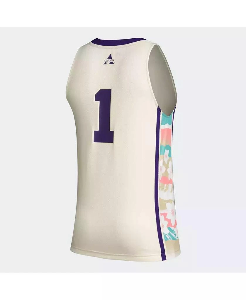 商品Adidas|Men's #1 Khaki Alcorn State Braves Honoring Black Excellence Basketball Jersey,价格¥499,第3张图片详细描述