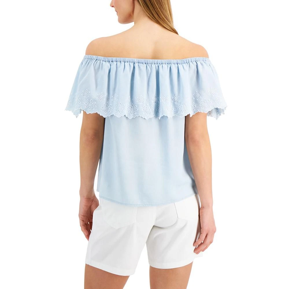 商品Charter Club|Cotton Off-The-Shoulder Top, Created for Macy's,价格¥152,第2张图片详细描述