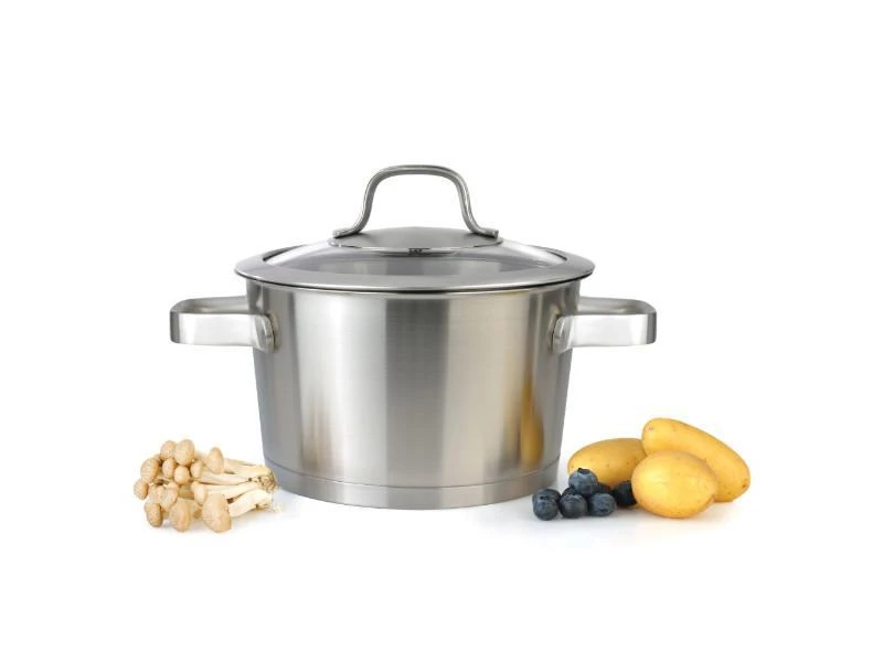 商品BergHOFF|BergHOFF Manhattan 7" Stainless Steel Covered Casserole 2.5Qt,价格¥791,第1张图片
