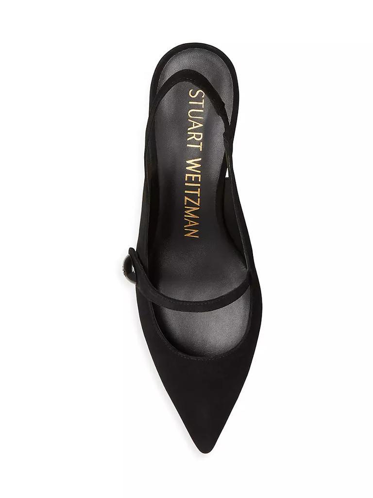 商品Stuart Weitzman|50MM Leather Slingback Pumps,价格¥2961,第5张图片详细描述