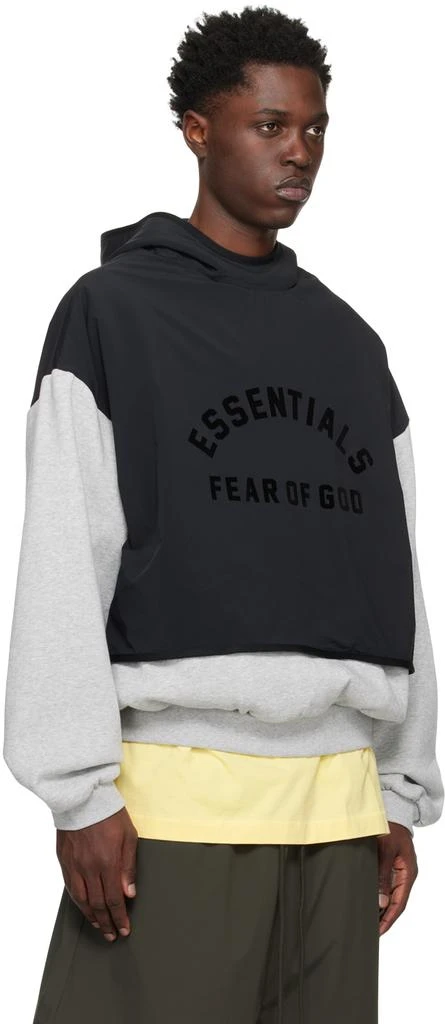 商品Essentials|Gray & Black Layered Hoodie,价格¥1733,第2张图片详细描述