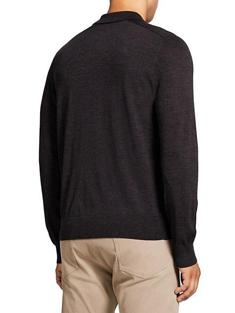 商品Theory|Long-Sleeve Heathered Polo Shirt,价格¥634-¥1189,第6张图片详细描述