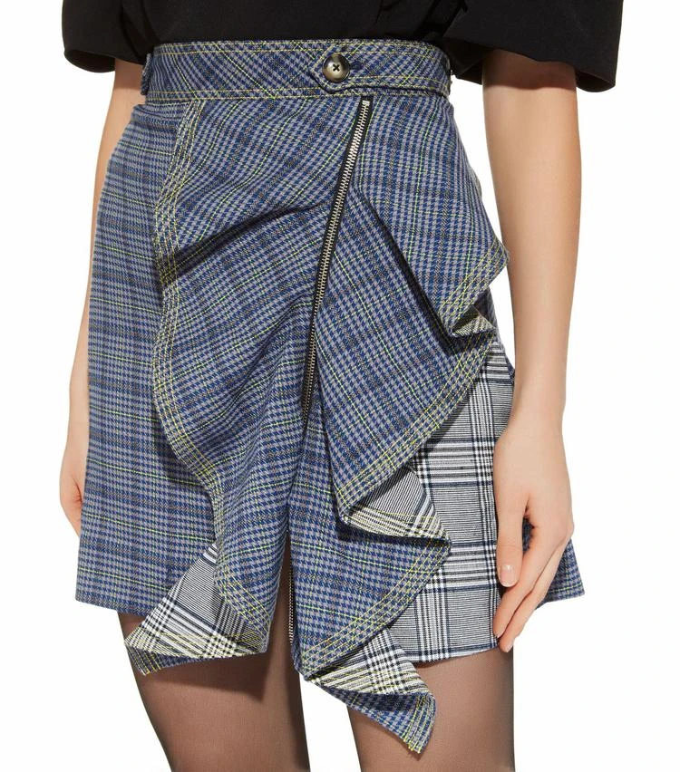 商品Self Portrait|Flounced Check Skirt,价格¥2343,第4张图片详细描述