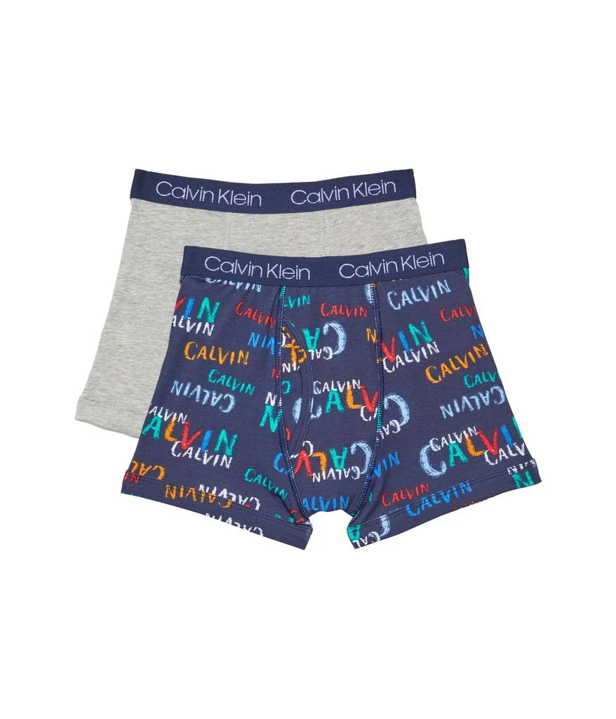 商品Calvin Klein|2-Pack Cotton Stretch Boxer (Little Kids/Big Kids),价格¥150,第1张图片