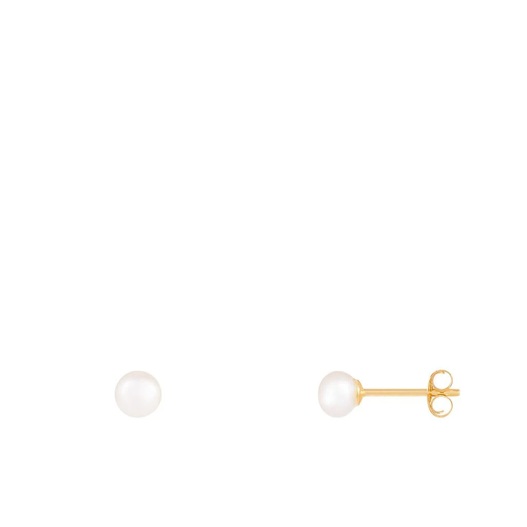 商品Splendid Pearls|14k Yellow Gold 4-5mm Pearl Earrings,价格¥294,第3张图片详细描述