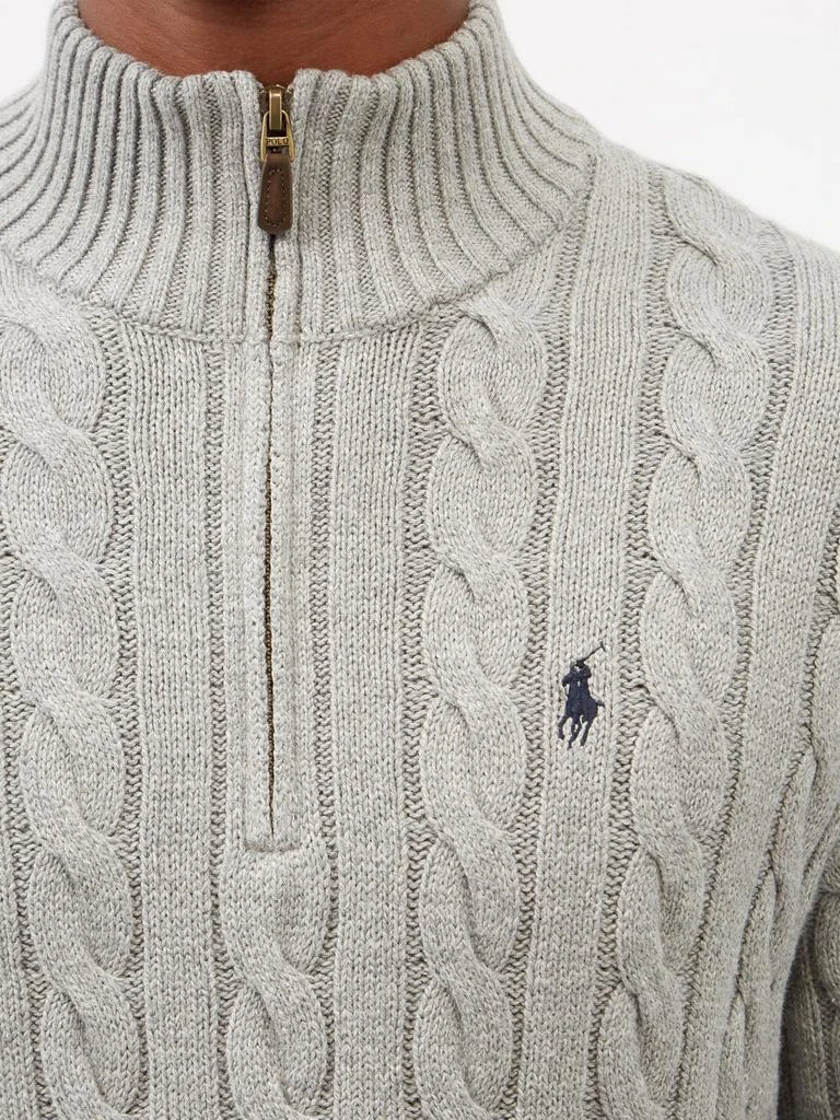 商品Ralph Lauren|Logo-embroidered cable-knit cotton sweater,价格¥1662,第3张图片详细描述