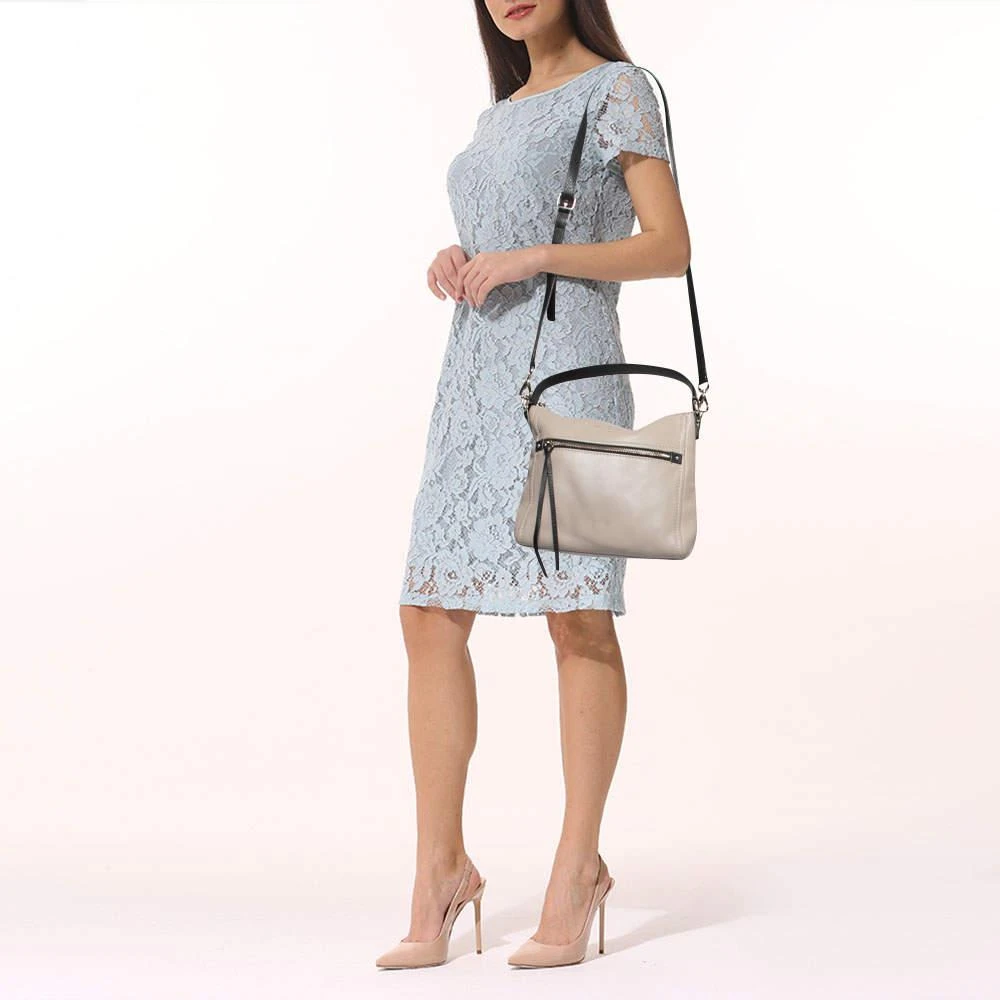 商品[二手商品] Kate Spade|Kate Spade Grey/Black Leather Top Handle Bag,价格¥805,第2张图片详细描述