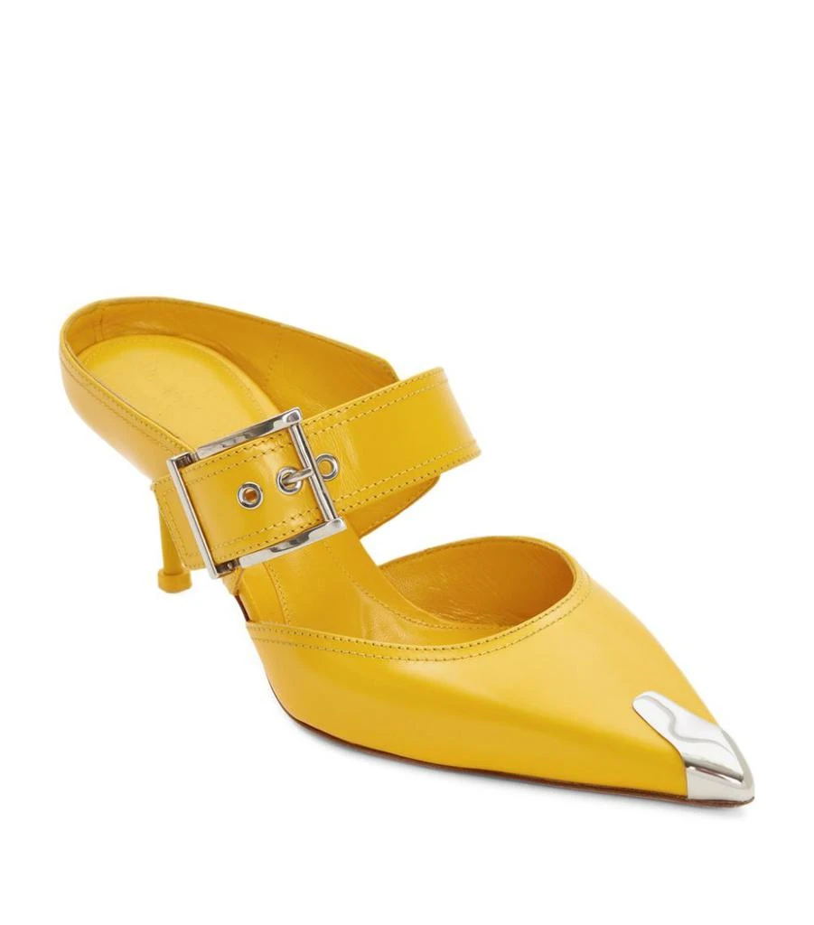 商品Alexander McQueen|Leather Metal-Cap Mules 65,价格¥7576,第2张图片详细描述