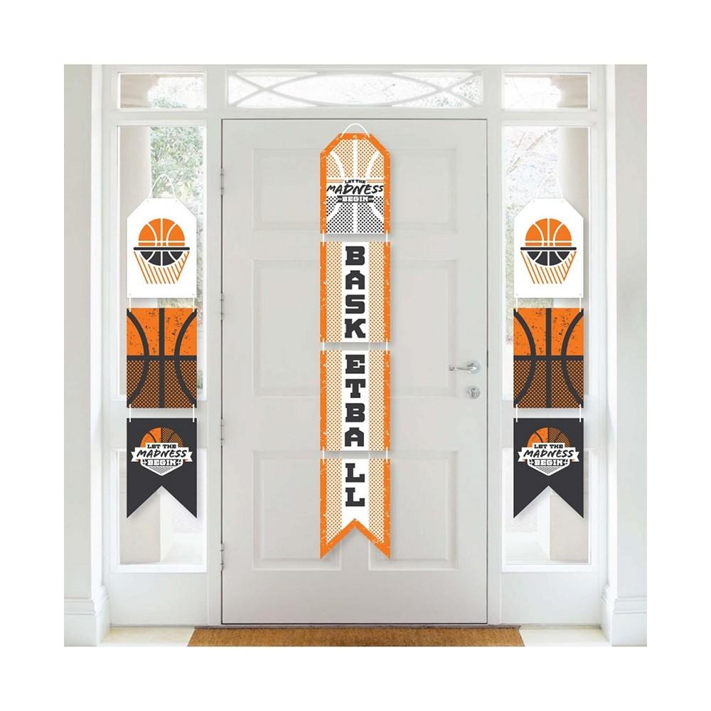 Basketball - Let The Madness Begin - Hanging Vertical Paper Door Banners - College Basketball Wall Decor Kit - Indoor Door Decor商品第1张图片规格展示
