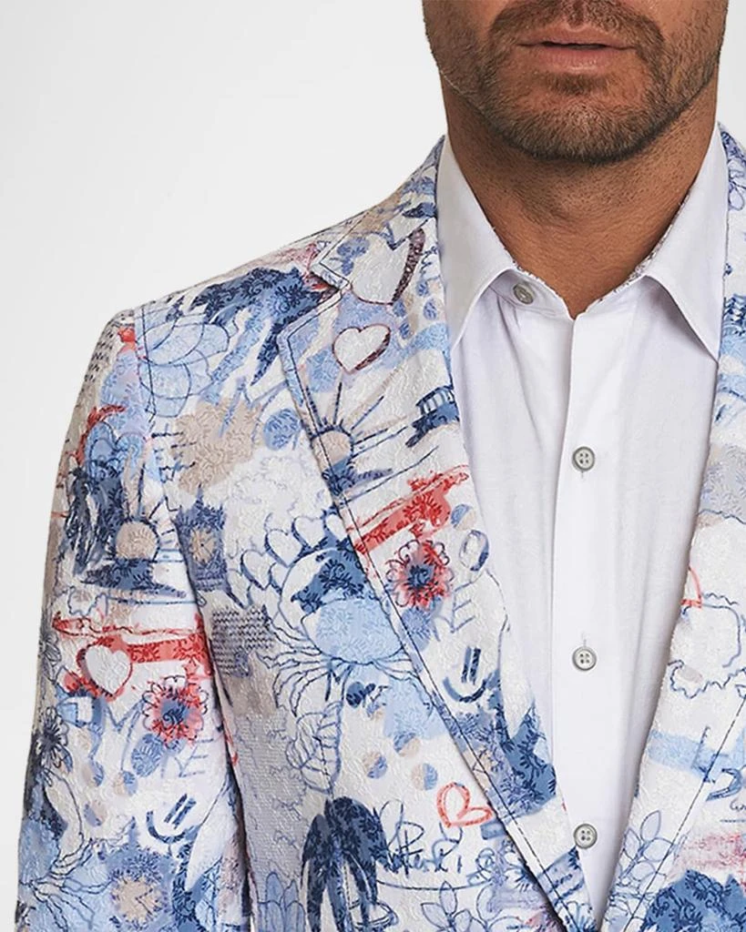 商品Robert Graham|Men's Ascari Floral-Print Two-Button Jacket,价格¥6927,第2张图片详细描述