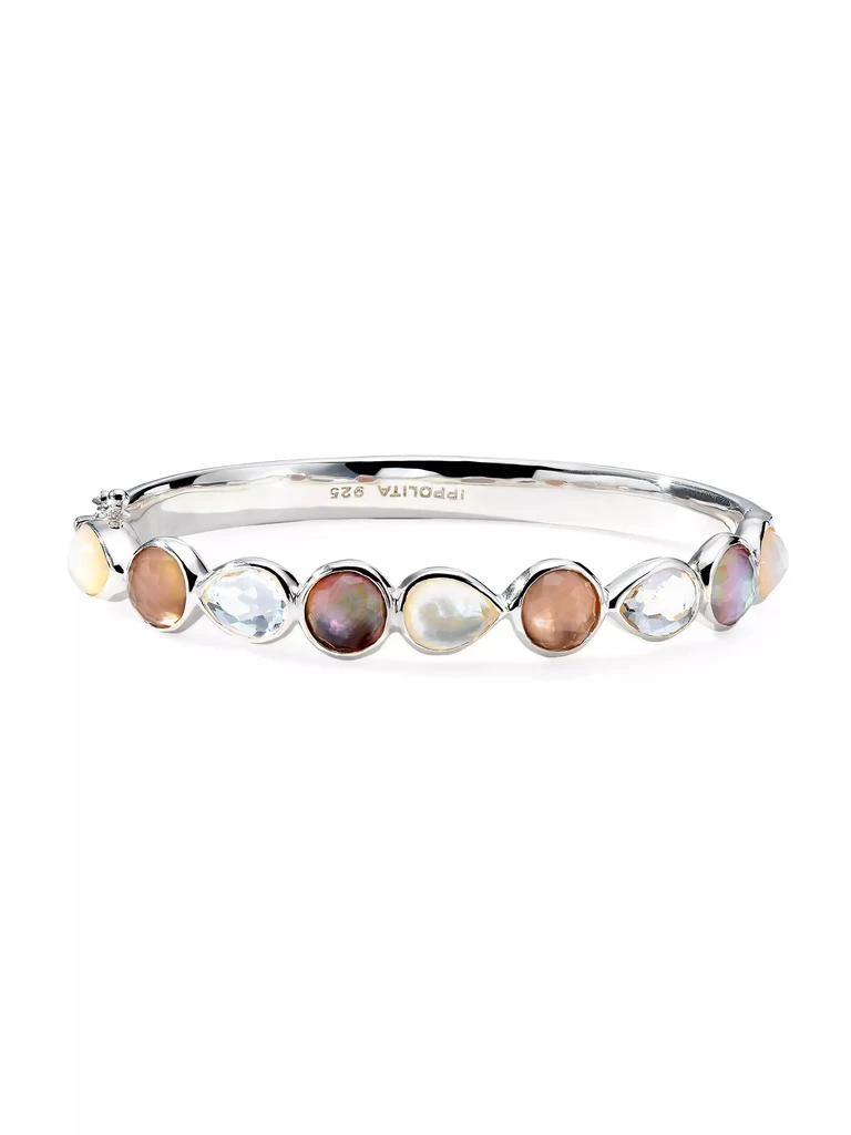 商品Ippolita|Rock Candy Sterling Silver, Rock Crystal & Mother-Of-Pearl Hinged Bangle,价格¥5985,第1张图片详细描述