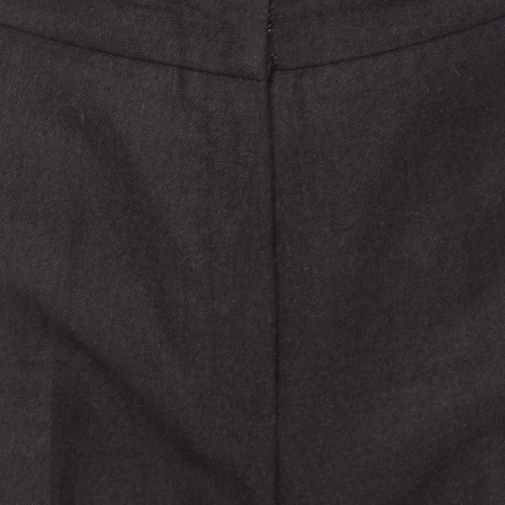 Oscar de la Renta Charcoal Grey Wool Straight Leg Trousers M商品第4张图片规格展示
