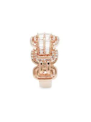 商品Effy|14K Rose Gold & Diamond Link Ring,价格¥12045,第6张图片详细描述