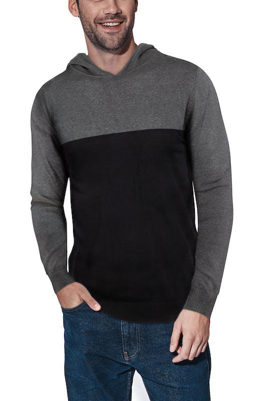 商品X RAY|Color Block Pullover Hoodie Sweater Offwhite/Heather Grey,价格¥296,第3张图片详细描述