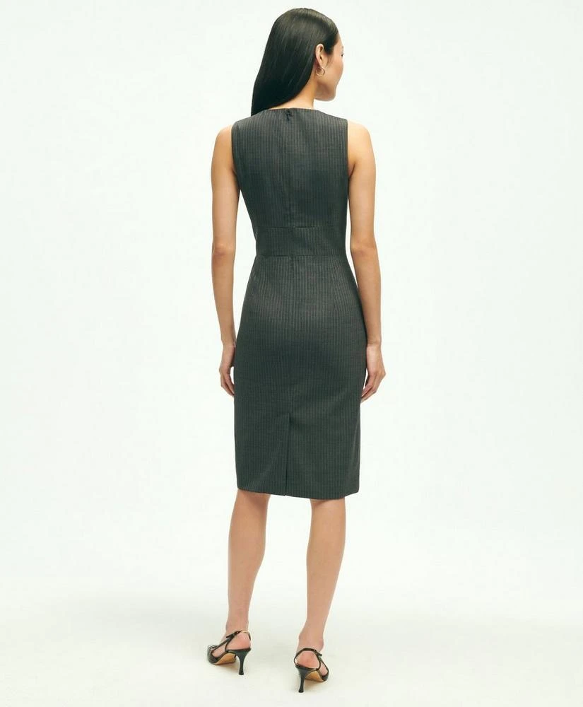 商品Brooks Brothers|Sleeveless Stretch Wool Pinstripe Sheath Dress,价格¥1177,第3张图片详细描述