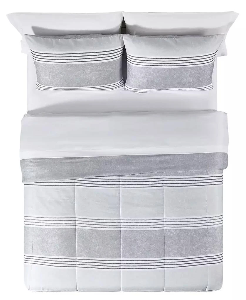 商品Keeco|Douglas Stripe 8-Piece Reversible Comforter Sets, Exclusively at Macy’s,价格¥223,第5张图片详细描述