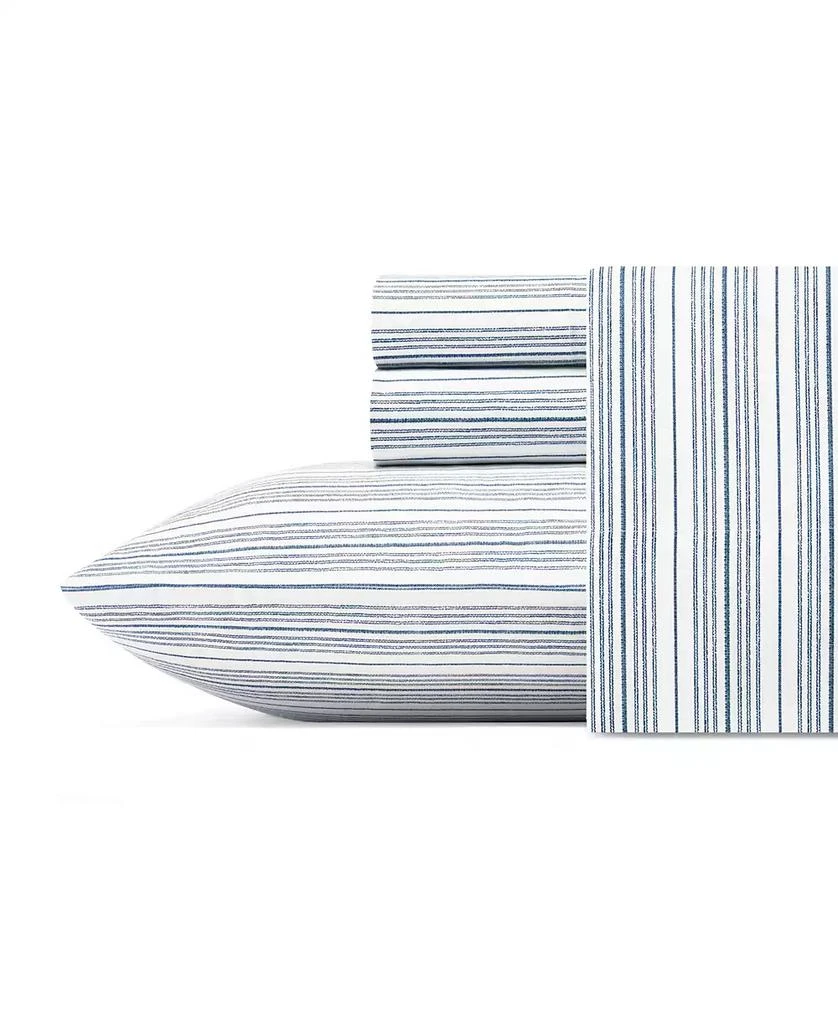 商品Nautica|Beaux Stripe Cotton Percale 4-Piece Sheet Set, King,价格¥399,第1张图片详细描述
