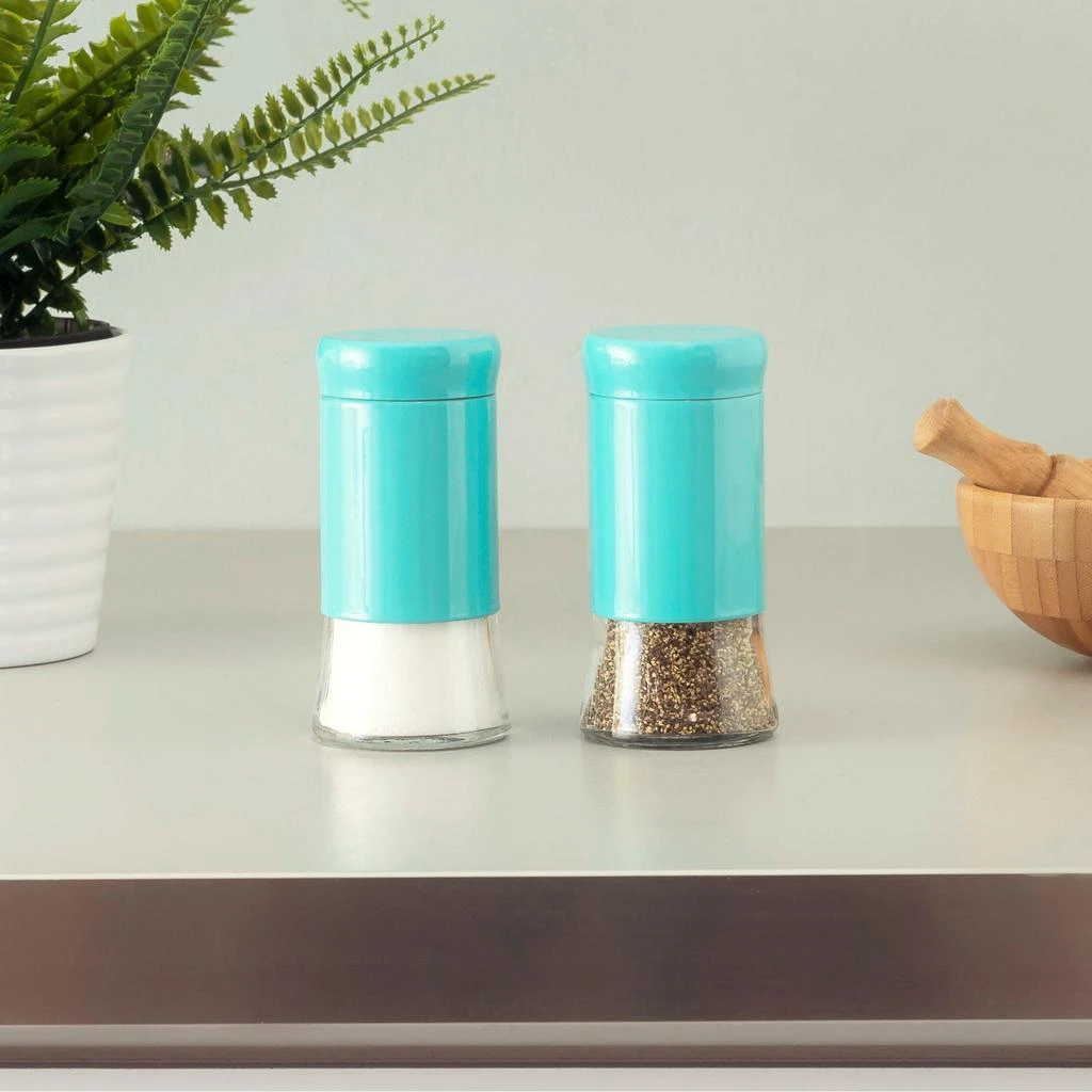 商品Home Basics|Home Basics Essence Collection 2 Piece Salt and Pepper Set, Turquoise,价格¥123,第2张图片详细描述