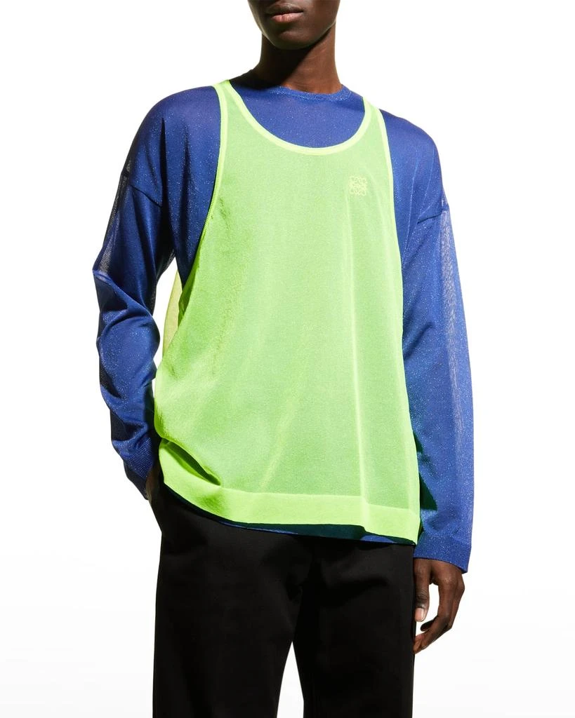 商品Loewe|Men's Layered Metallic & Neon Sweater,价格¥5574,第3张图片详细描述