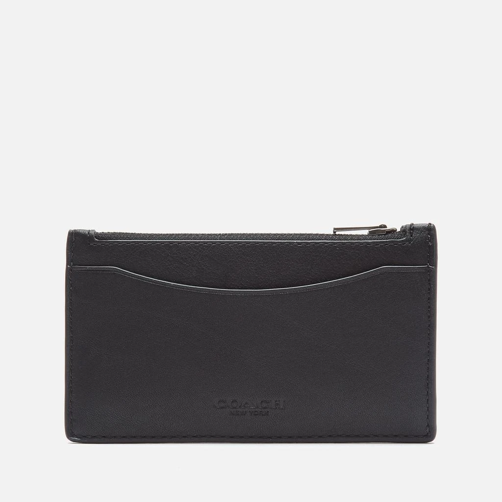 商品Coach|Coach Men's Leather Zip Card Case - Black,价格¥472,第1张图片