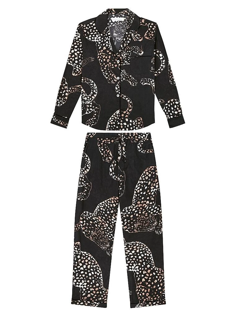 商品Desmond & Dempsey|Jaguar Print Cotton Pajama Set,价格¥1810,第1张图片