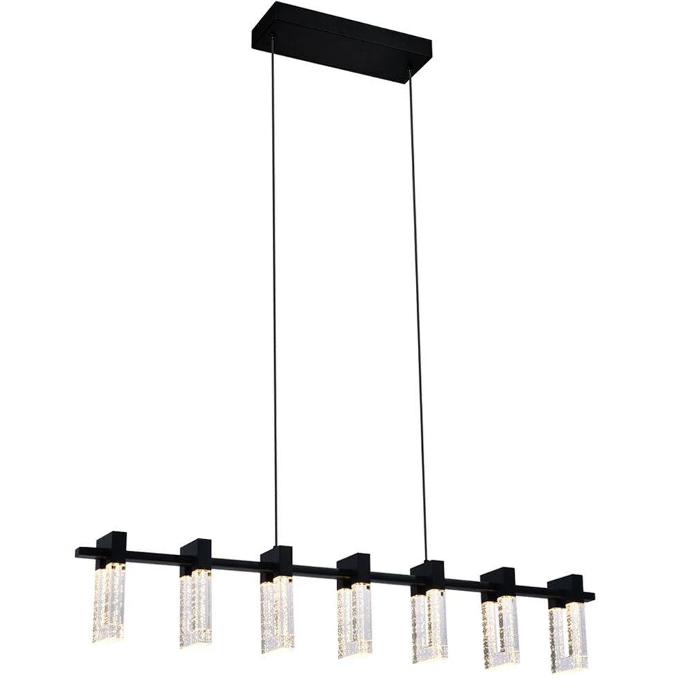 商品VONN Lighting|Sorrento VAC3137BL 40" Integrated LED Linear Chandelier Lighting Fixture in Black with 7 Shades,价格¥3636,第1张图片
