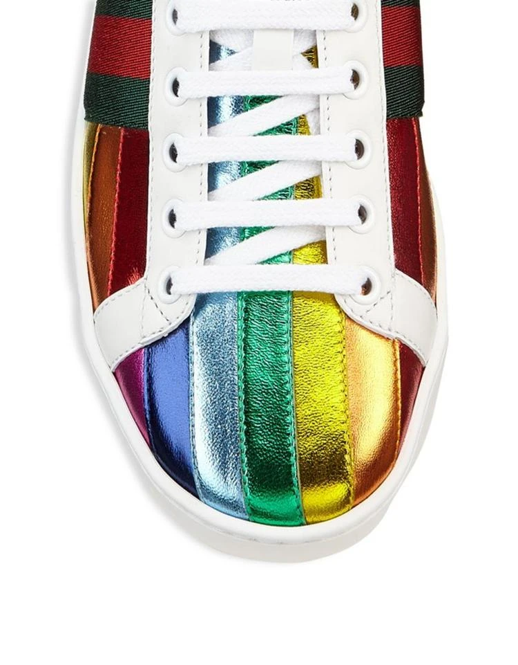 商品Gucci|New Ace Metallic Rainbow Sneakers,价格¥4650,第3张图片详细描述