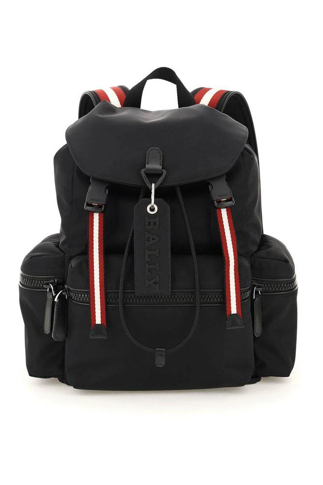 商品Bally|Bally Crew Stripe Detailed Logo Embossed Backpack,价格¥4715,第1张图片