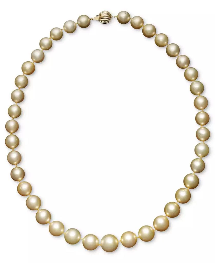 商品Macy's|14k Gold Cultured Golden South Sea Pearl Graduated Strand (10-12-1/2mm) 18" Necklace,价格¥22062,第1张图片