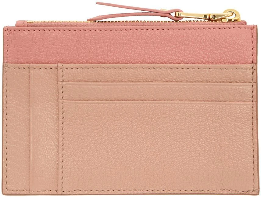 商品Miu Miu|Pink Two-Tone Zip 卡包,价格¥2027,第2张图片详细描述