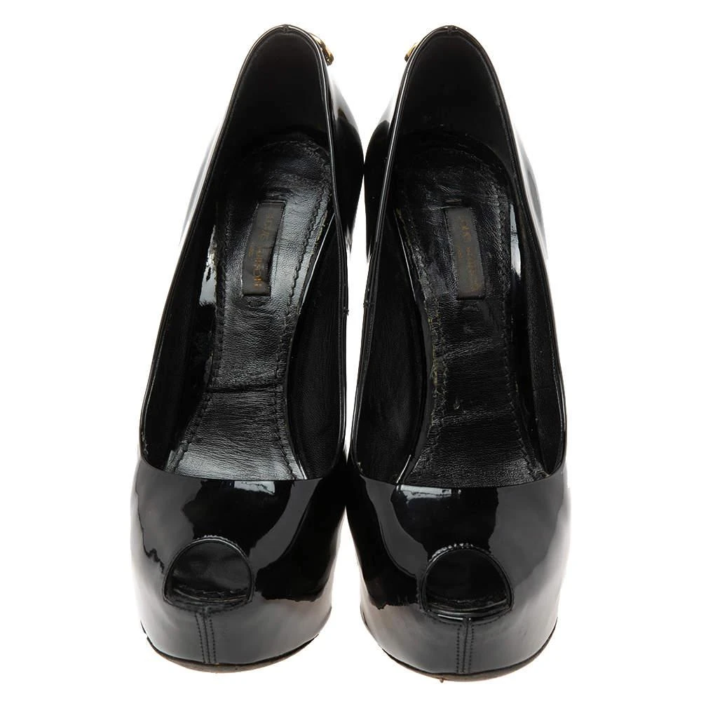 商品[二手商品] Louis Vuitton|Louis Vuitton Black Patent Leather Oh Really! Peep Toe Platform Pumps Size 38,价格¥3007,第3张图片详细描述